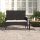 vidaXL Gartenbank 2-Sitzer mit Kissen Schwarz Poly Rattan