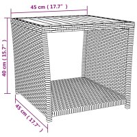 vidaXL Beistelltisch mit Holzplatte Grau Poly Rattan &amp; Akazienholz