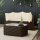 vidaXL 3-tlg. Garten-Lounge-Set mit Kissen Braun Poly Rattan