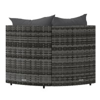 vidaXL Garten-Ecksofas mit Kissen 2 Stk. Grau Poly Rattan