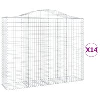 vidaXL Gabionen mit Hochbogen 14Stk. 200x50x160/180cm...