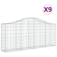 vidaXL Gabionen mit Hochbogen 9 Stk. 200x30x80/100 cm...