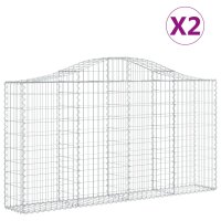 vidaXL Gabionen mit Hochbogen 2 Stk. 200x30x100/120cm...