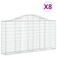 vidaXL Gabionen mit Hochbogen 8 Stk. 200x30x100/120cm...