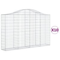 vidaXL Gabionen mit Hochbogen 10Stk. 200x30x120/140cm...