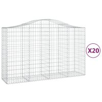 vidaXL Gabionen mit Hochbogen 20Stk. 200x50x120/140cm...