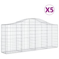 vidaXL Gabionen mit Hochbogen 5 Stk. 200x30x80/100 cm...