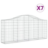 vidaXL Gabionen mit Hochbogen 7 Stk. 200x30x80/100 cm Verzinktes Eisen