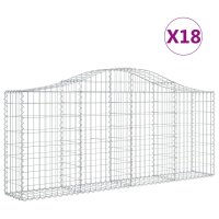 vidaXL Gabionen mit Hochbogen 18 Stk. 200x30x80/100cm...