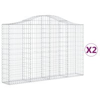 vidaXL Gabionen mit Hochbogen 2 Stk. 200x30x120/140cm...