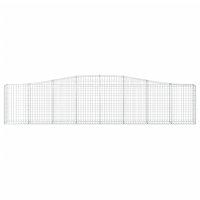 vidaXL Gabionen mit Hochbogen 6 Stk. 400x30x80/100cm Verzinktes Eisen
