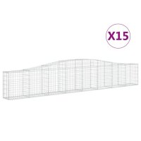 vidaXL Gabionen mit Hochbogen 15 Stk. 400x30x60/80 cm...