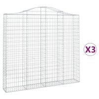 vidaXL Gabionen mit Hochbogen 3 Stk. 200x30x180/200cm...