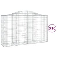 vidaXL Gabionen mit Hochbogen 10Stk. 200x50x120/140cm...