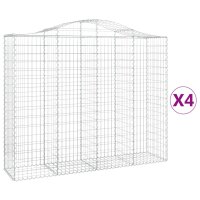 vidaXL Gabionen mit Hochbogen 4 Stk. 200x50x160/180cm...