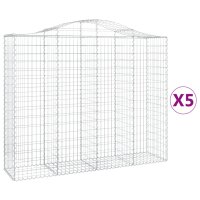 vidaXL Gabionen mit Hochbogen 5 Stk. 200x50x160/180cm...