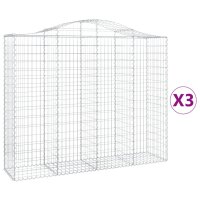 vidaXL Gabionen mit Hochbogen 3 Stk. 200x50x160/180cm...