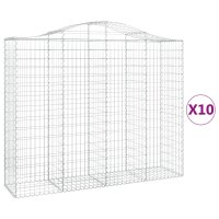 vidaXL Gabionen mit Hochbogen 10Stk. 200x50x160/180cm...