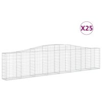 vidaXL Gabionen mit Hochbogen 25 Stk. 400x30x80/100cm...