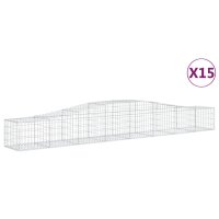 vidaXL Gabionen mit Hochbogen 15 Stk. 400x50x40/60cm...