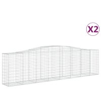 vidaXL Gabionen mit Hochbogen 2 Stk. 400x50x100/120cm...