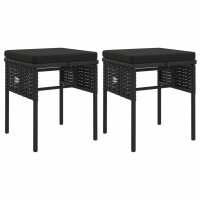 vidaXL 6-tlg. Garten-Lounge-Set mit Kissen Schwarz Poly Rattan