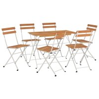 vidaXL 7-tlg. Bistro-Set Klappbar Massivholz Akazie und Stahl