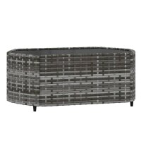 vidaXL 4-tlg. Garten-Lounge-Set mit Kissen Grau Poly Rattan