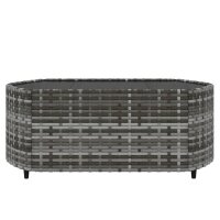 vidaXL 4-tlg. Garten-Lounge-Set mit Kissen Grau Poly Rattan