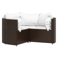 vidaXL 4-tlg. Garten-Lounge-Set mit Kissen Braun Poly Rattan