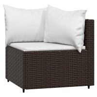 vidaXL 4-tlg. Garten-Lounge-Set mit Kissen Braun Poly Rattan