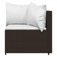 vidaXL 4-tlg. Garten-Lounge-Set mit Kissen Braun Poly Rattan