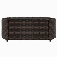 vidaXL 4-tlg. Garten-Lounge-Set mit Kissen Braun Poly Rattan