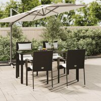 vidaXL 5-tlg. Garten-Essgruppe mit Kissen Schwarz Poly...