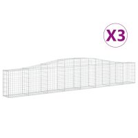 vidaXL Gabionen mit Hochbogen 3 Stk. 400x30x60/80 cm...