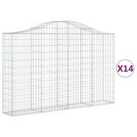 vidaXL Gabionen mit Hochbogen 14Stk. 200x30x120/140cm...