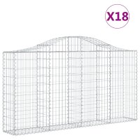 vidaXL Gabionen mit Hochbogen 18Stk. 200x30x100/120cm...