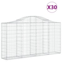 vidaXL Gabionen mit Hochbogen 30Stk. 200x30x100/120cm Verzinktes Eisen