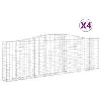 vidaXL Gabionen mit Hochbogen 4 Stk. 400x30x120/140cm...