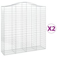 vidaXL Gabionen mit Hochbogen 2 Stk. 200x50x200/220cm...