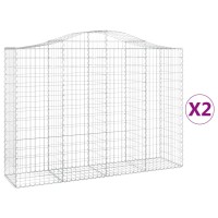 vidaXL Gabionen mit Hochbogen 2 Stk. 200x50x140/160cm...