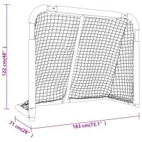 vidaXL Hockey-Tor Rot und Wei&szlig; 183x71x122 cm Polyester