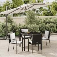 vidaXL 5-tlg. Garten-Essgruppe mit Kissen Schwarz Poly...