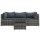 vidaXL 4-tlg. Garten-Lounge-Set mit Kissen Grau Poly Rattan
