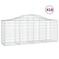 vidaXL Gabionen mit Hochbogen 18 Stk. 200x50x80/100cm...