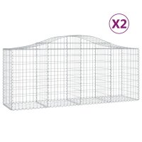 vidaXL Gabionen mit Hochbogen 2 Stk. 200x50x80/100 cm...