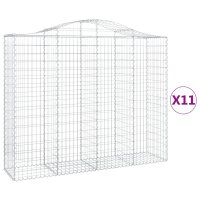 vidaXL Gabionen mit Hochbogen 11Stk. 200x50x160/180cm...