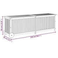 vidaXL Gartentruhe mit Rollen 150x50x58 cm Massivholz Akazie