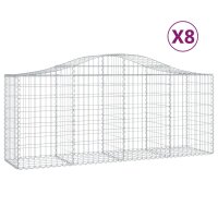 vidaXL Gabionen mit Hochbogen 8 Stk. 200x50x80/100 cm Verzinktes Eisen