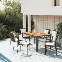 vidaXL 5-tlg. Garten-Essgruppe mit Kissen Schwarz Poly...